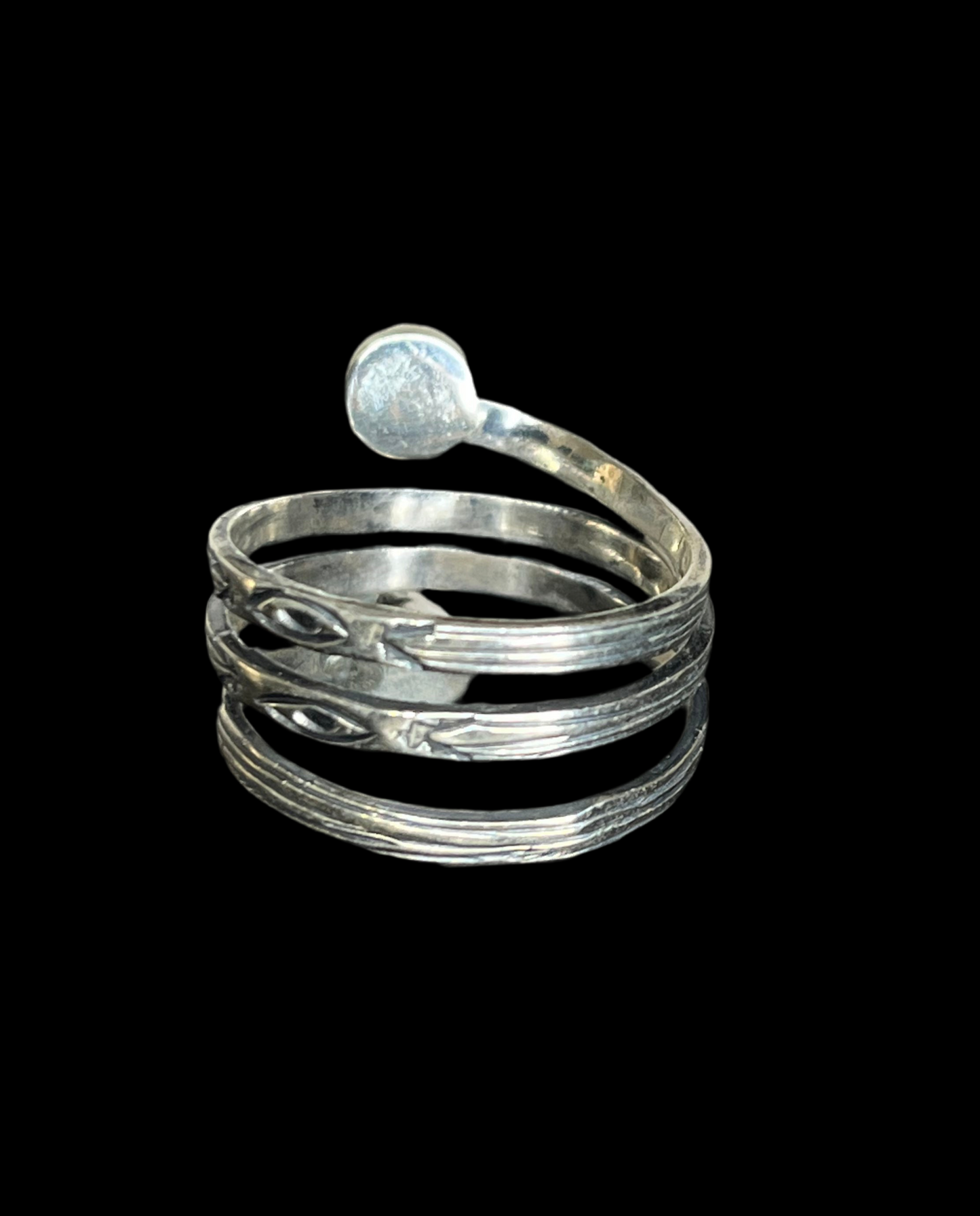 Kingman Turquoise Sterling Silver Coil Rings