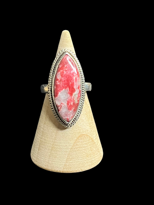 Thulite Sterling Silver Ring - size 7.25