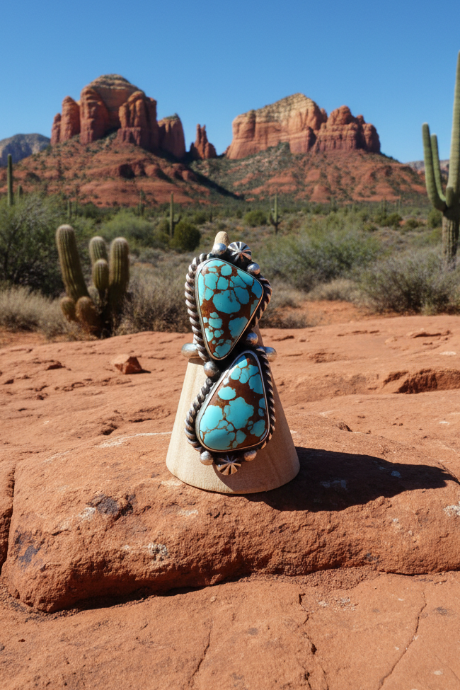 Navajo - Eugene Belone - Mine #8 Turquoise Ring - Adjustable
