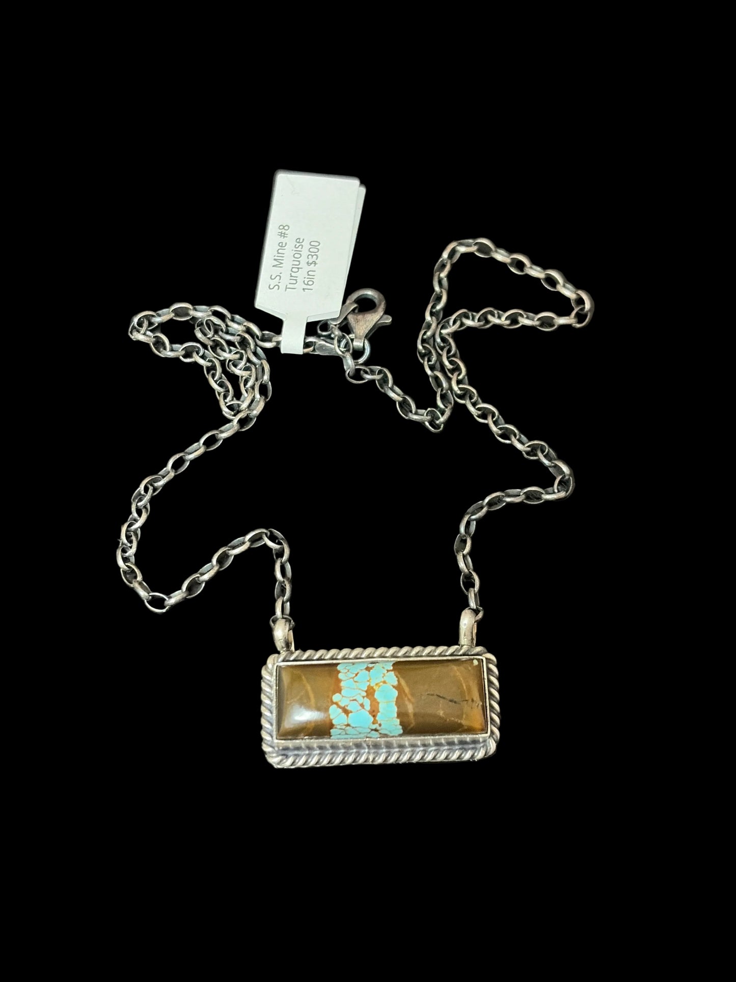 Navajo - Johnny Dixon - Mine 8 Turquoise Bar Necklace