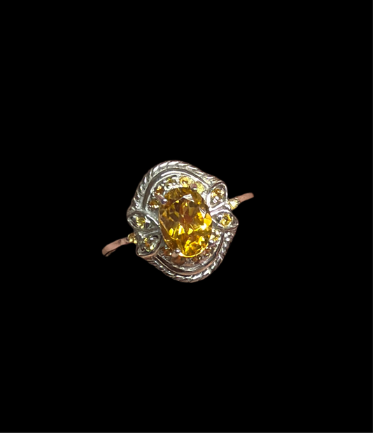 Citrine Statement Ring - size 8