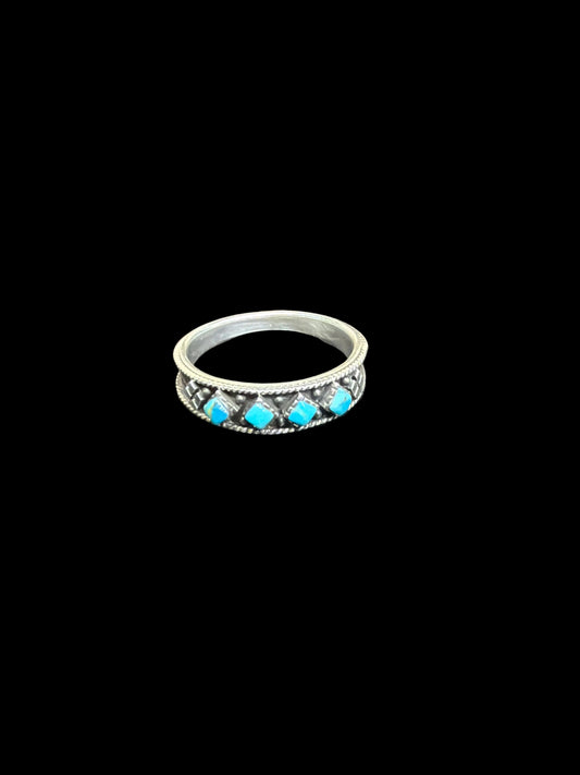 Multi-Turquoise Band Ring - size 8.5