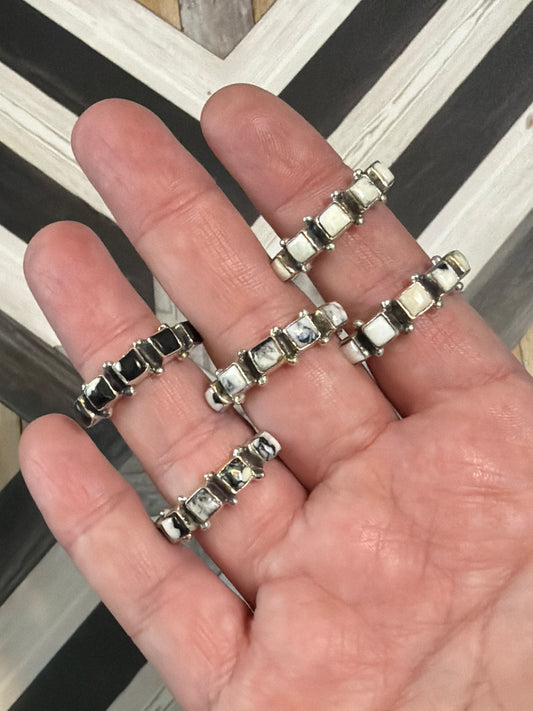 White Buffalo 5-Stone Band Rings