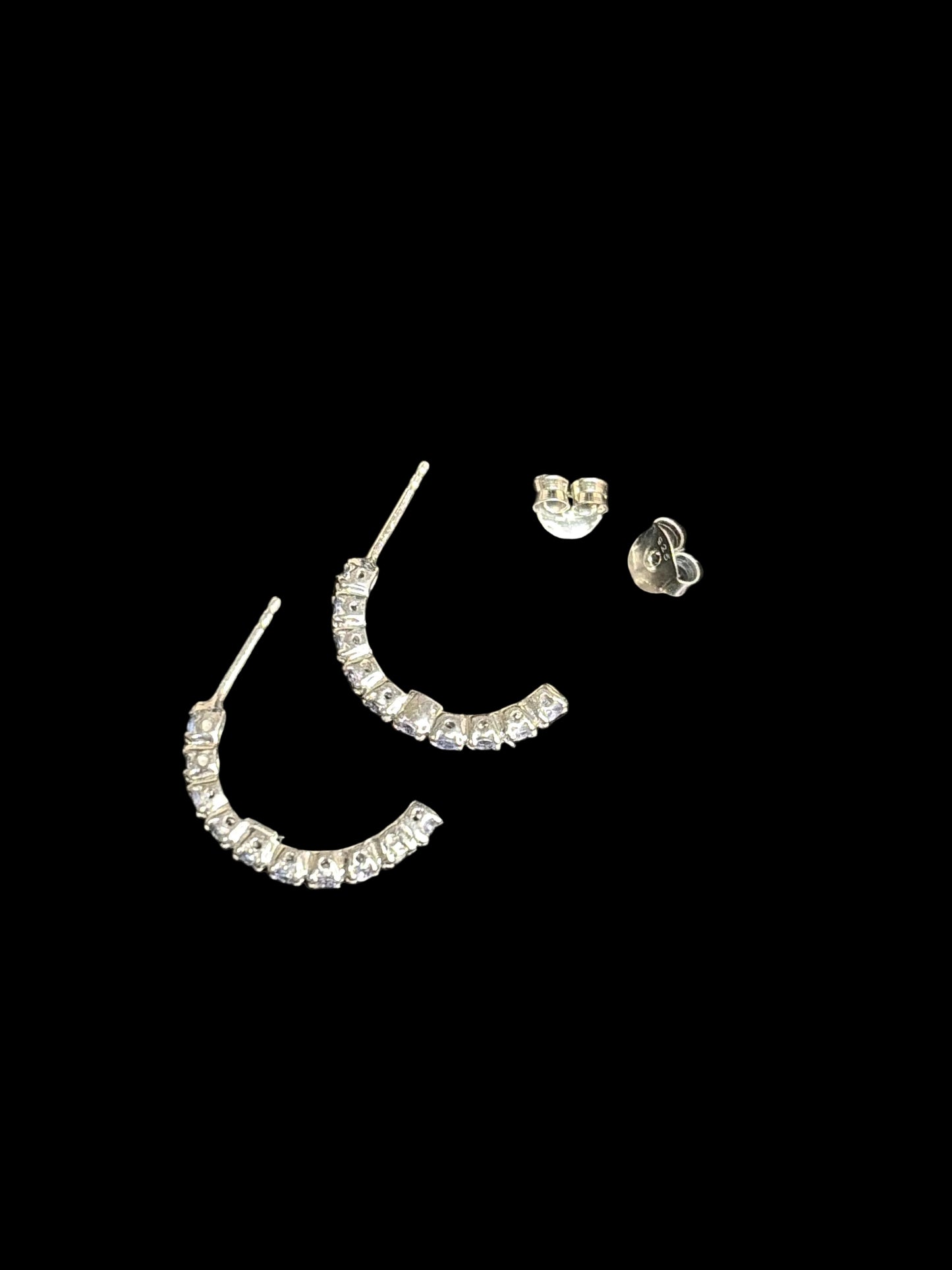 Natural Tanzanite Half Hoop Earrings