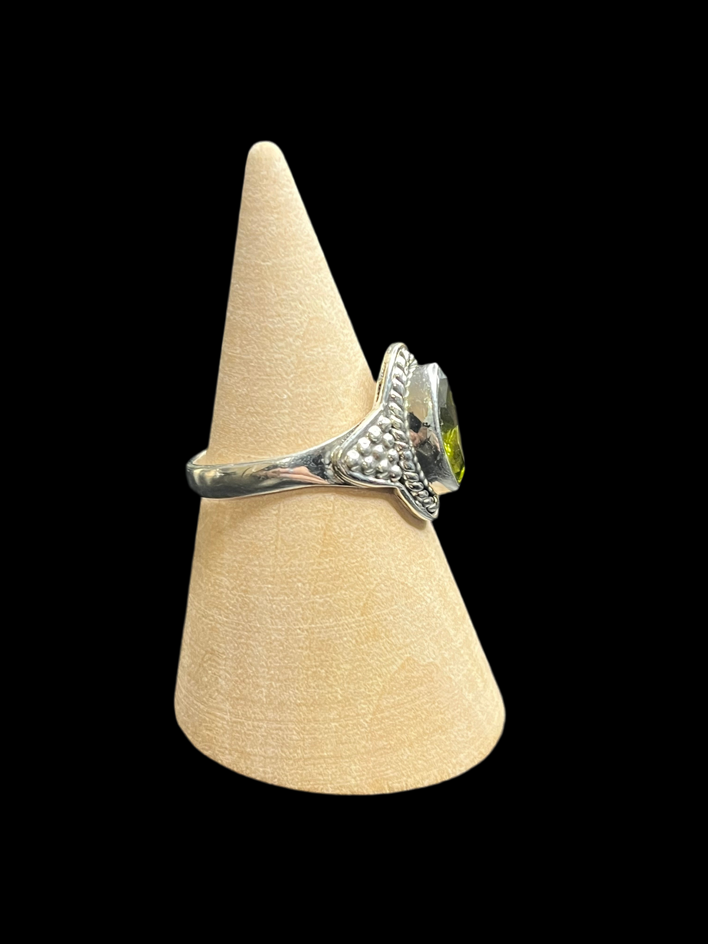 Peridot Sterling Silver Ring - size 8