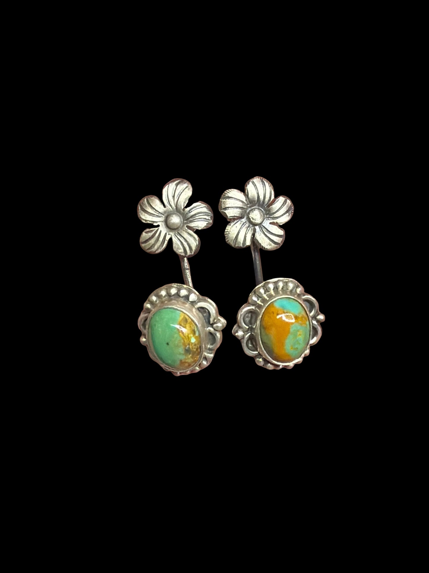 Handcrafted Kingman Turquoise Jacket Earrings