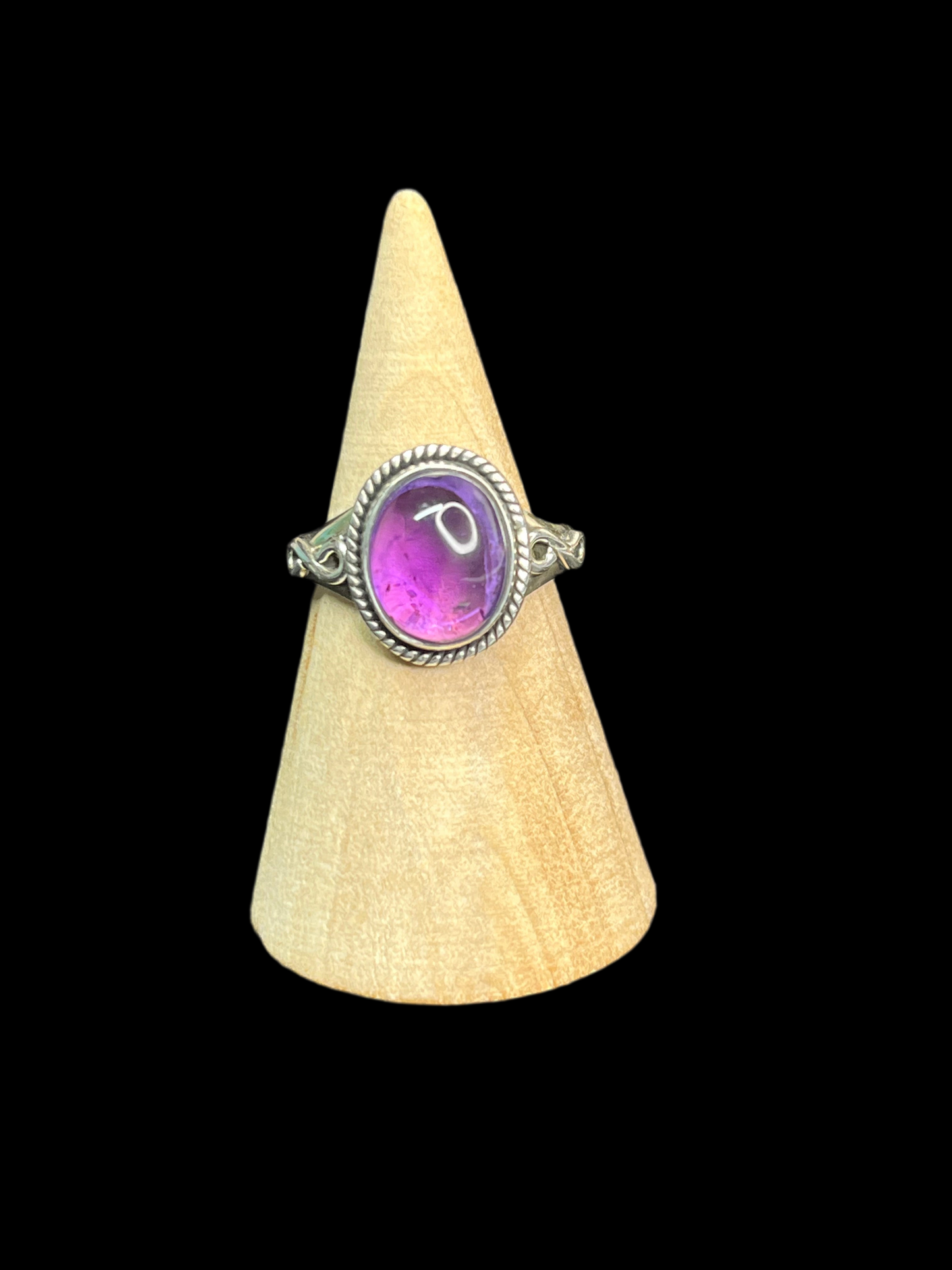 Amethyst Sterling Silver Rings - size 8