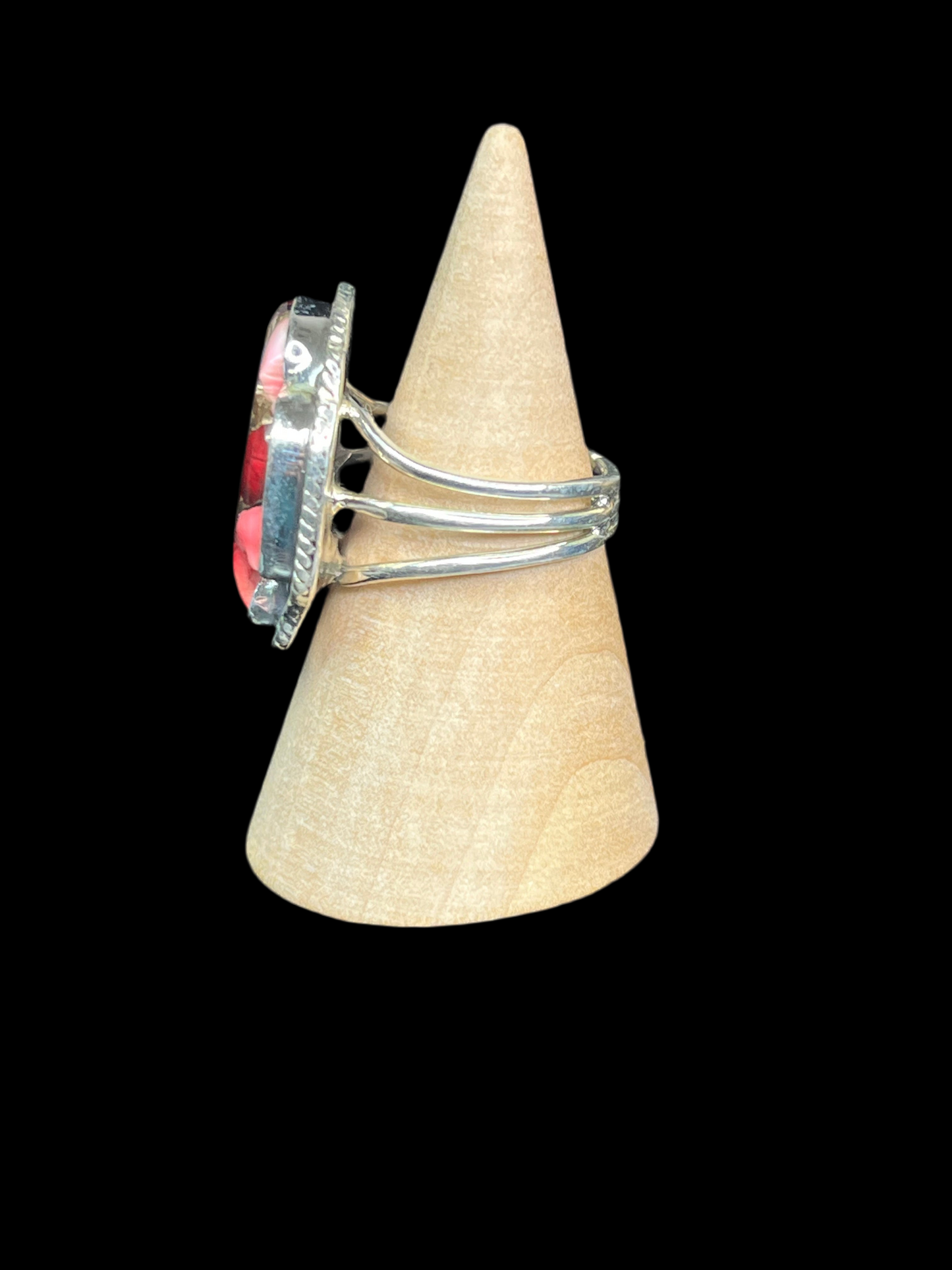 Red Dahlia Thunderbird Ring - size 8