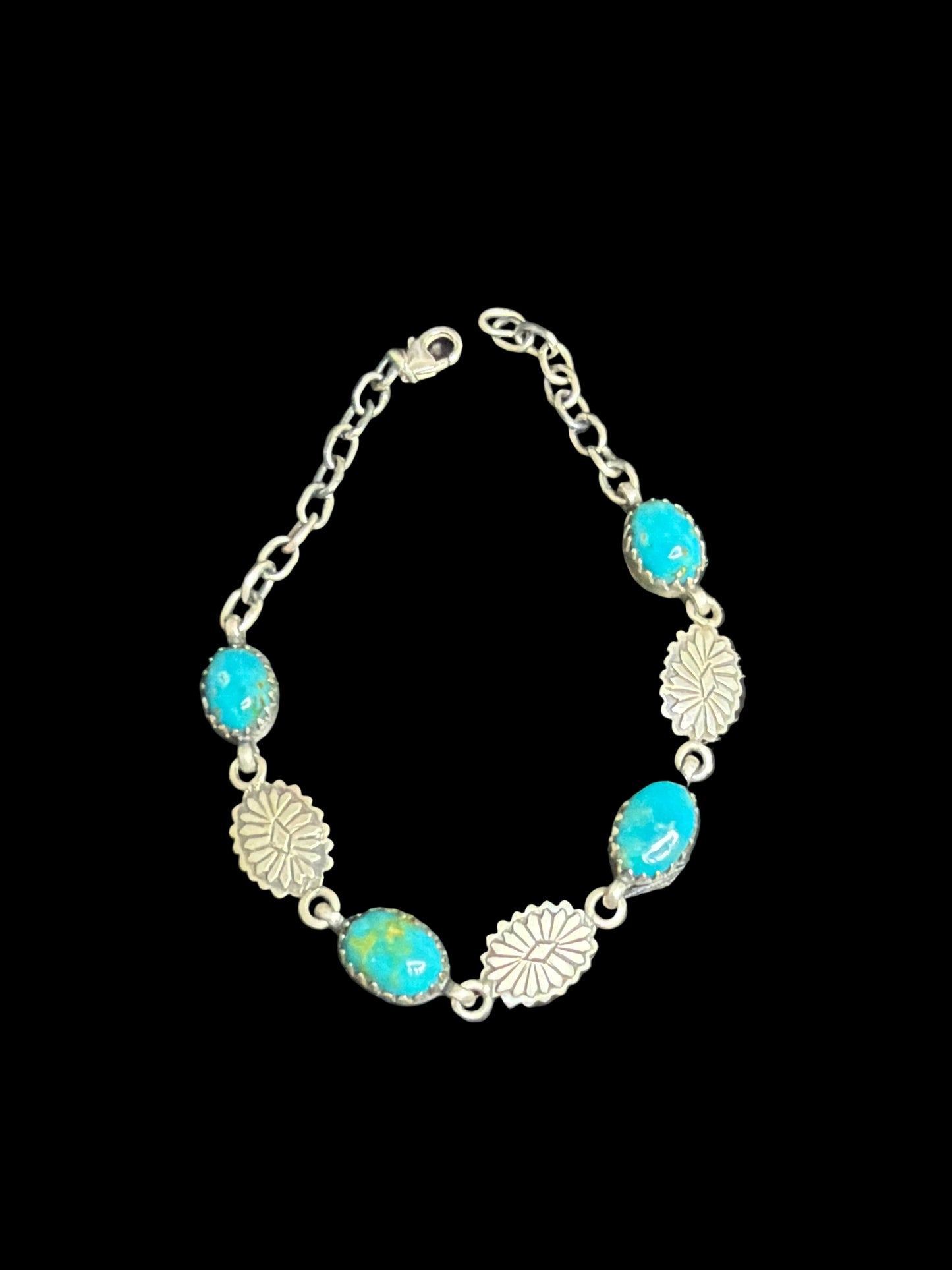 Handcrafted Sonoran Turquoise & Concho Bracelet