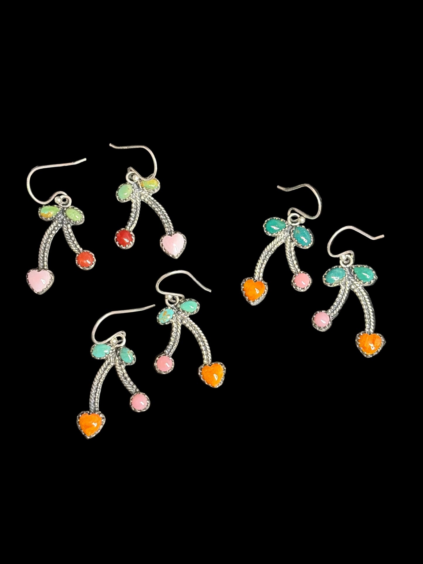 Handcrafted Multi-Stone Cherry Earrings