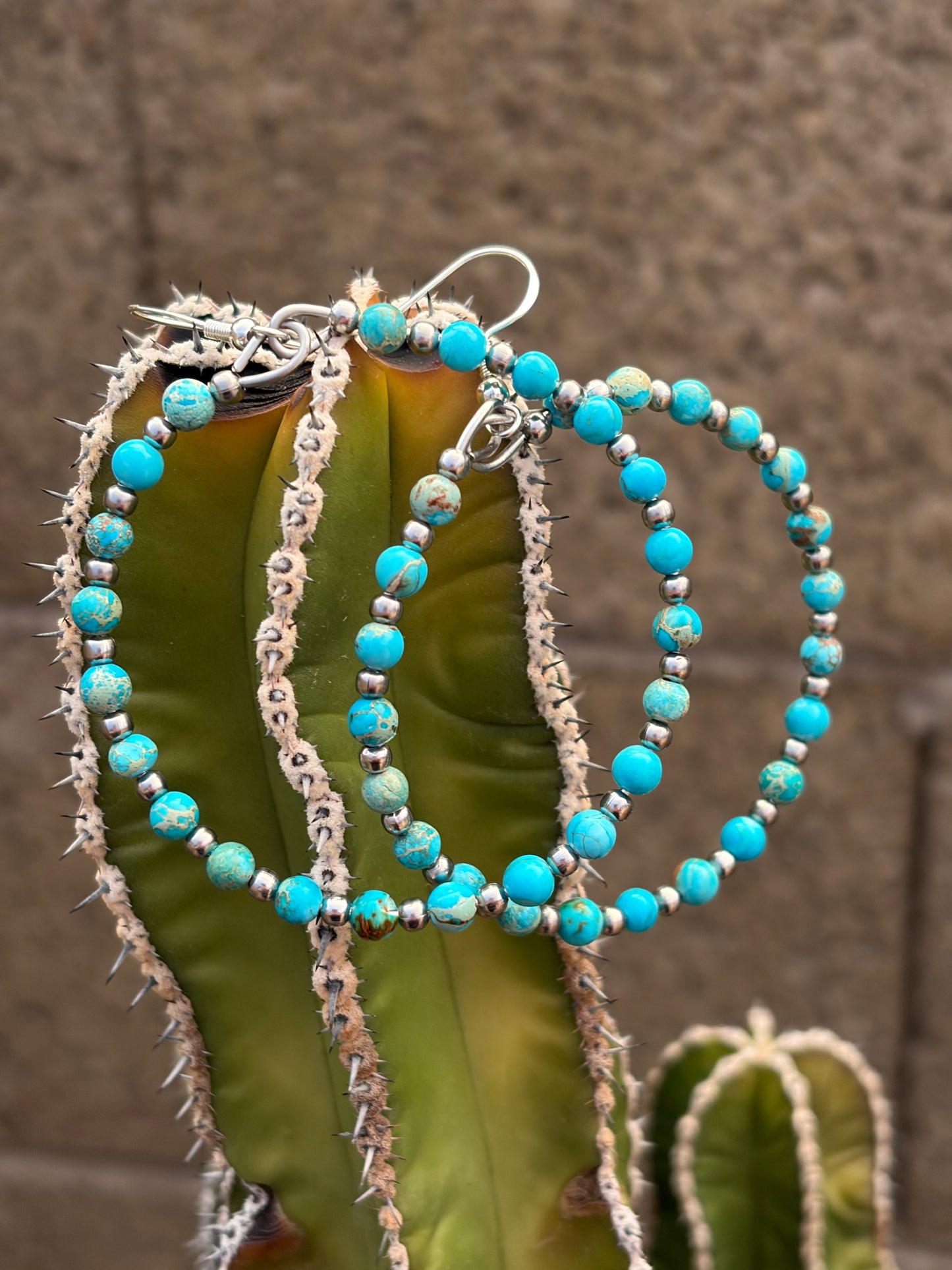 Desert Steel & Sediment Jasper 2.75” Hoop Earrings