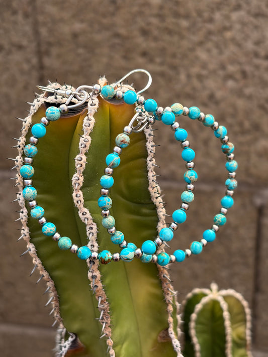 Desert Steel & Sediment Jasper 2.75” Hoop Earrings