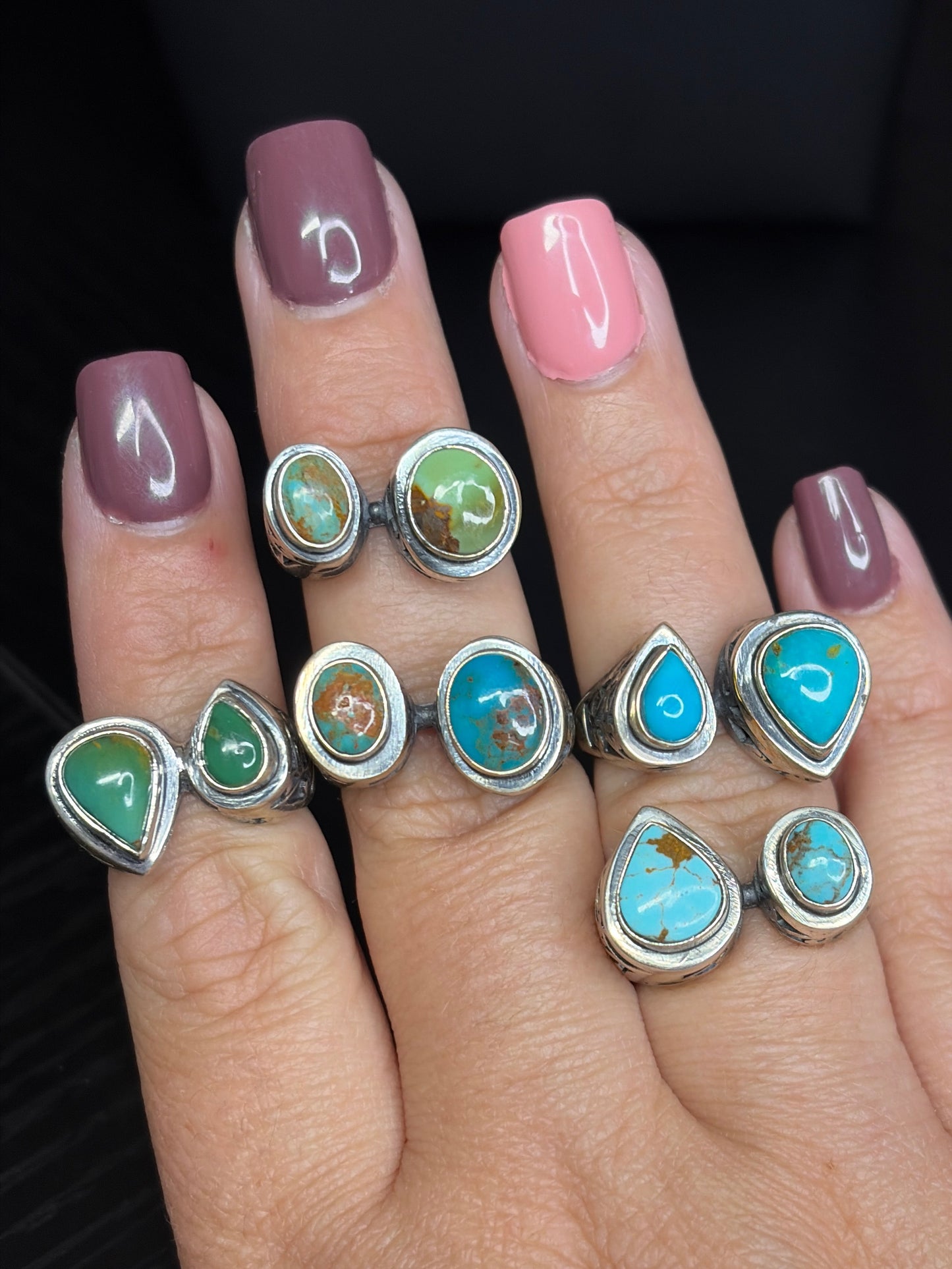 Intricate Handcrafted Turquoise Rings