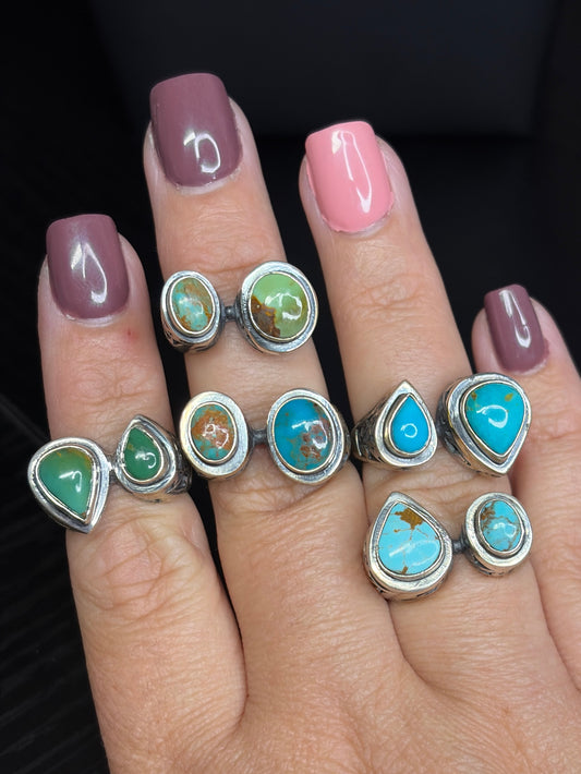 Intricate Handcrafted Turquoise Rings