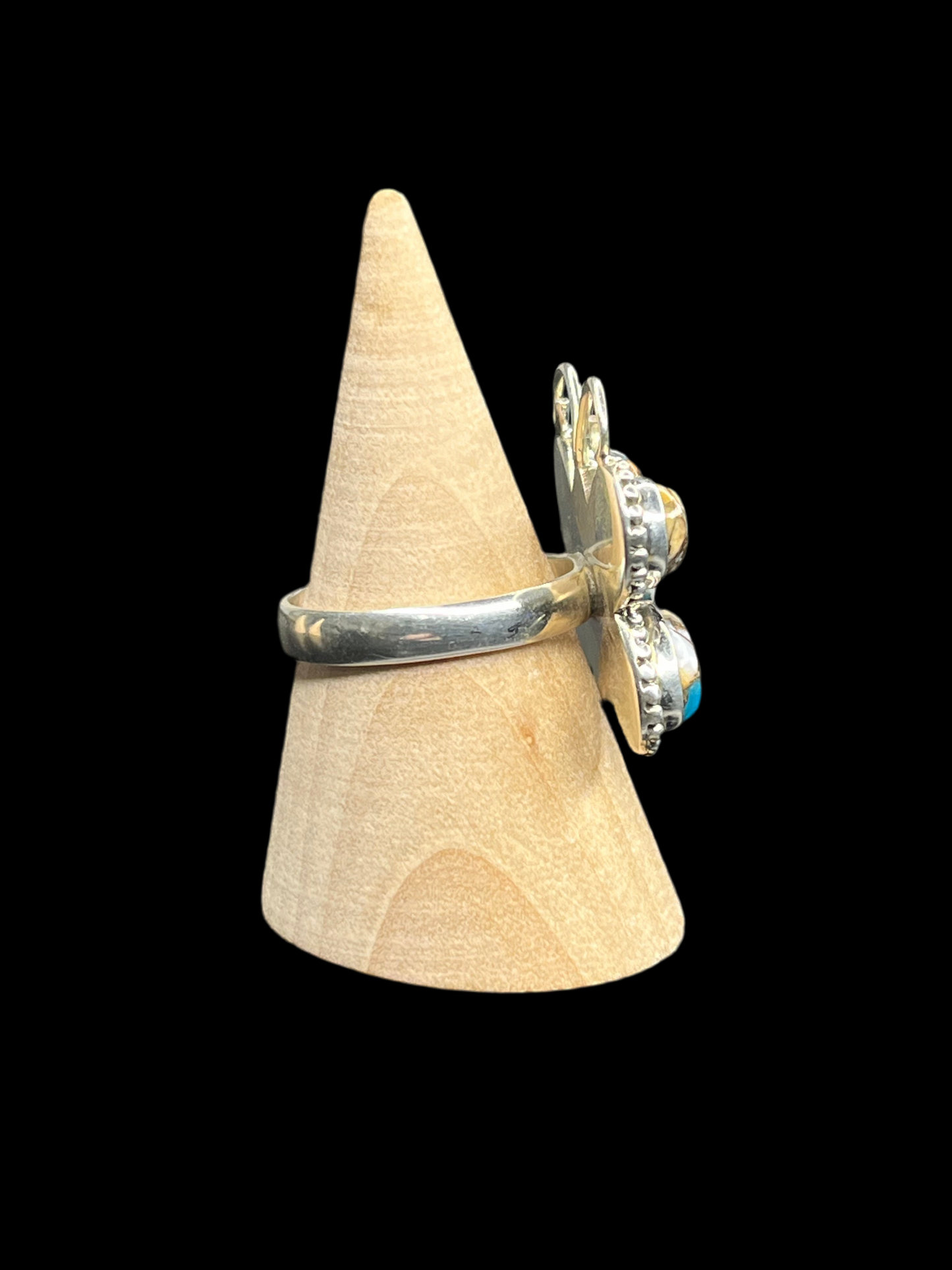 Spiny Oyster Turquoise Butterfly Ring - size 9