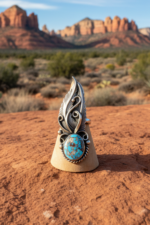 Navajo - Jimmy Lee - Golden Hills Turquoise Ring - Adjustable