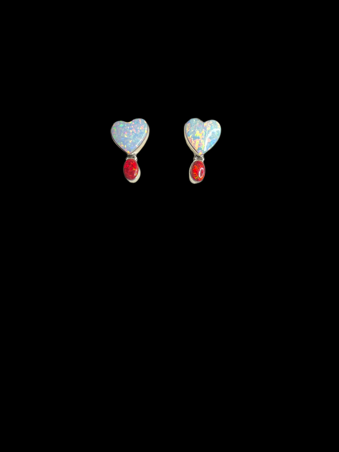 Aurora Opal Sterling Silver Earrings