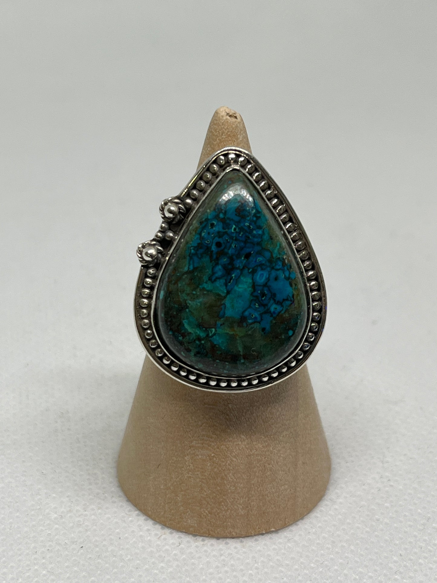 Azurite Malachite Sterling Silver Rings sizes 5-12