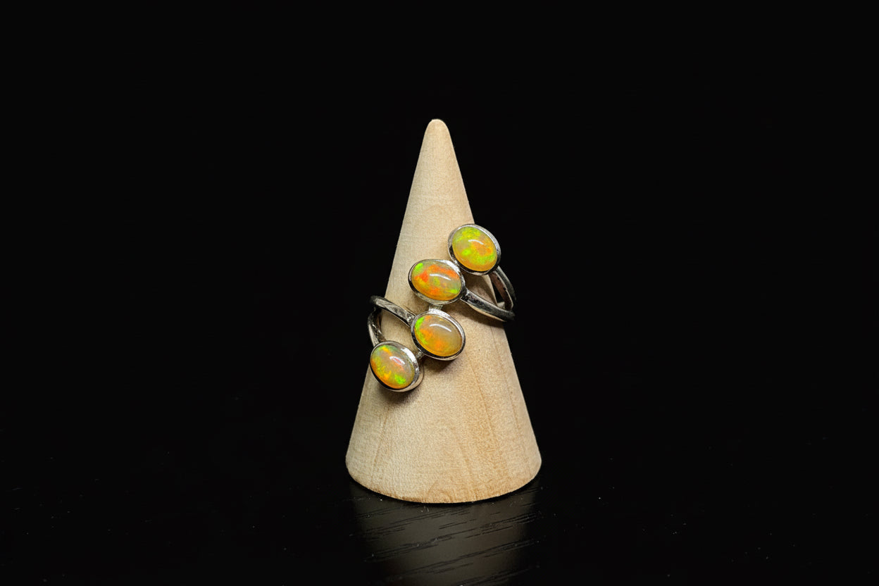 Ethiopian Opal Multi-Stone Ring - size 8
