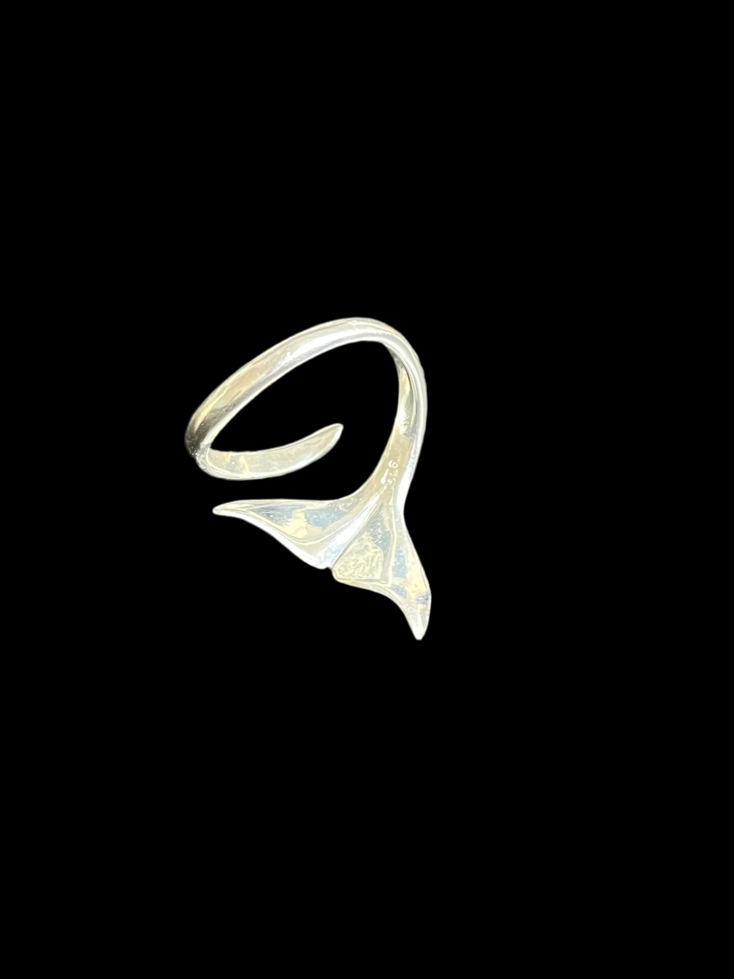 Whale Tail Silver Ring - adjustable