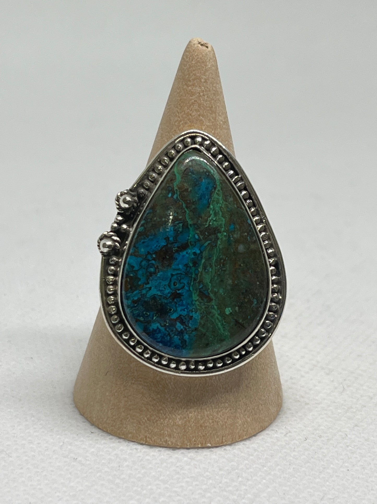 Azurite Malachite Sterling Silver Rings sizes 5-12