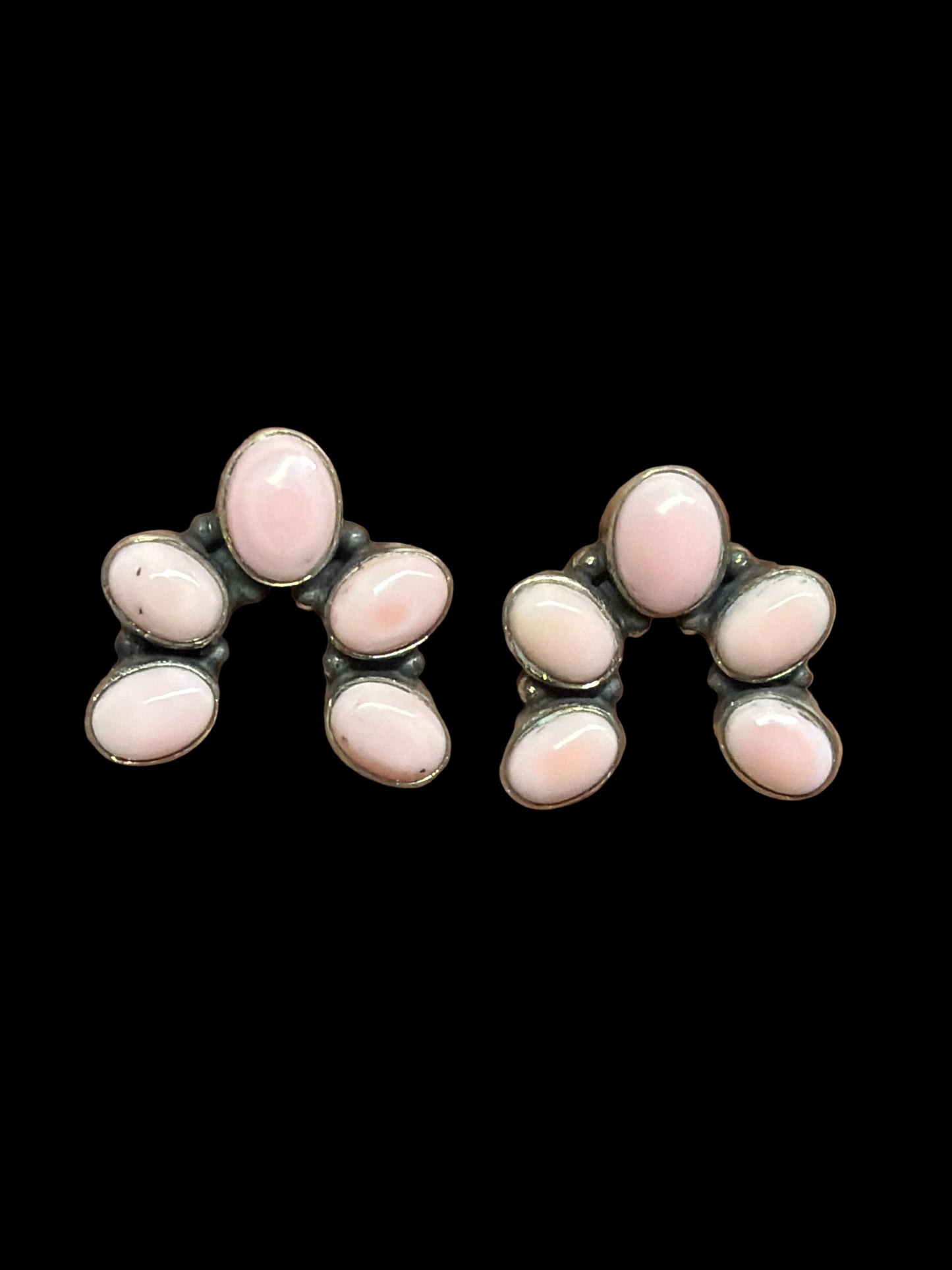 Handcrafted Pink Conch Naja Earrings