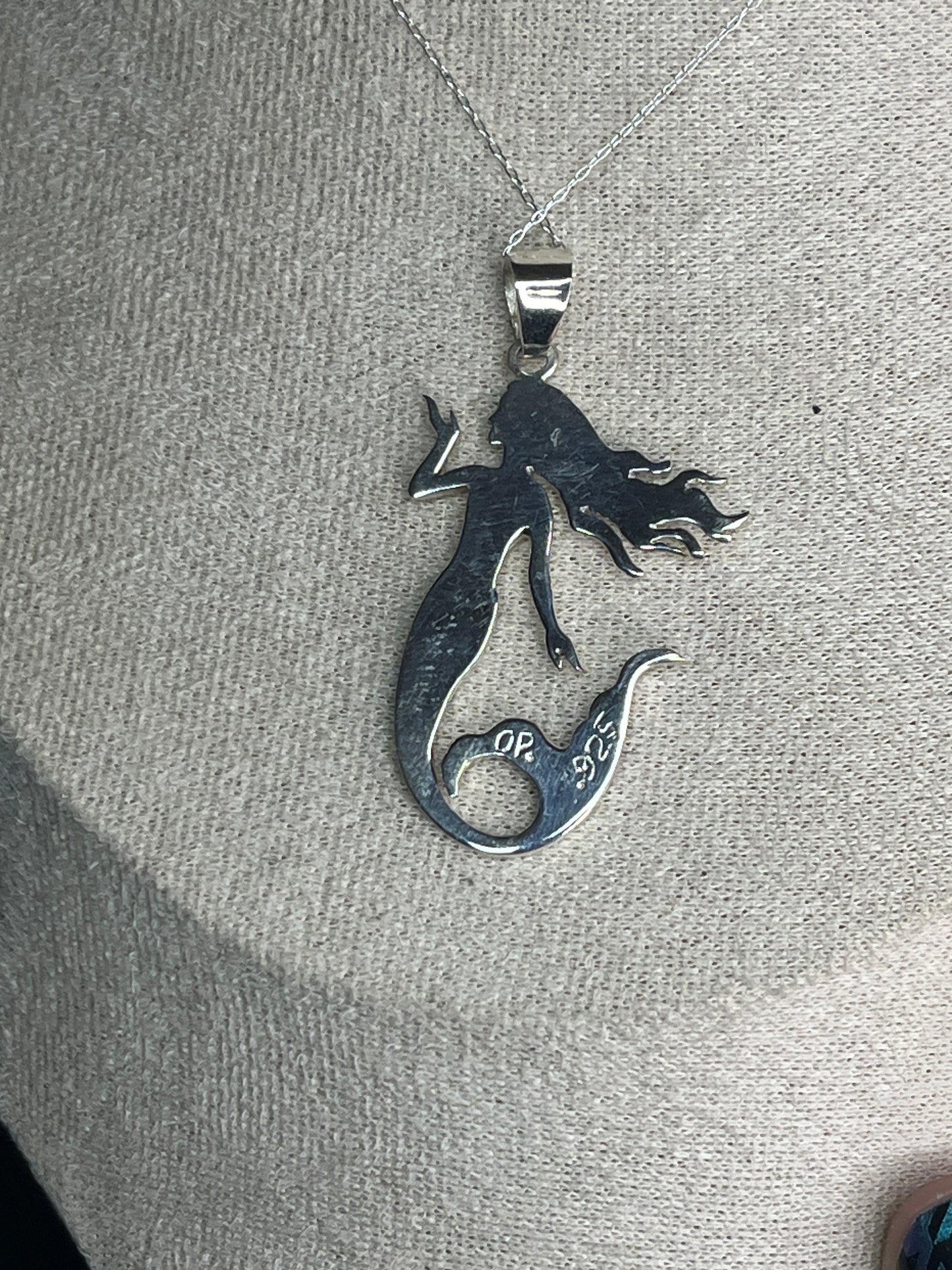 Inlay Mermaid Pendant - Artist Signed