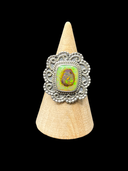Monarch Opal Sterling Silver Ring - size 7