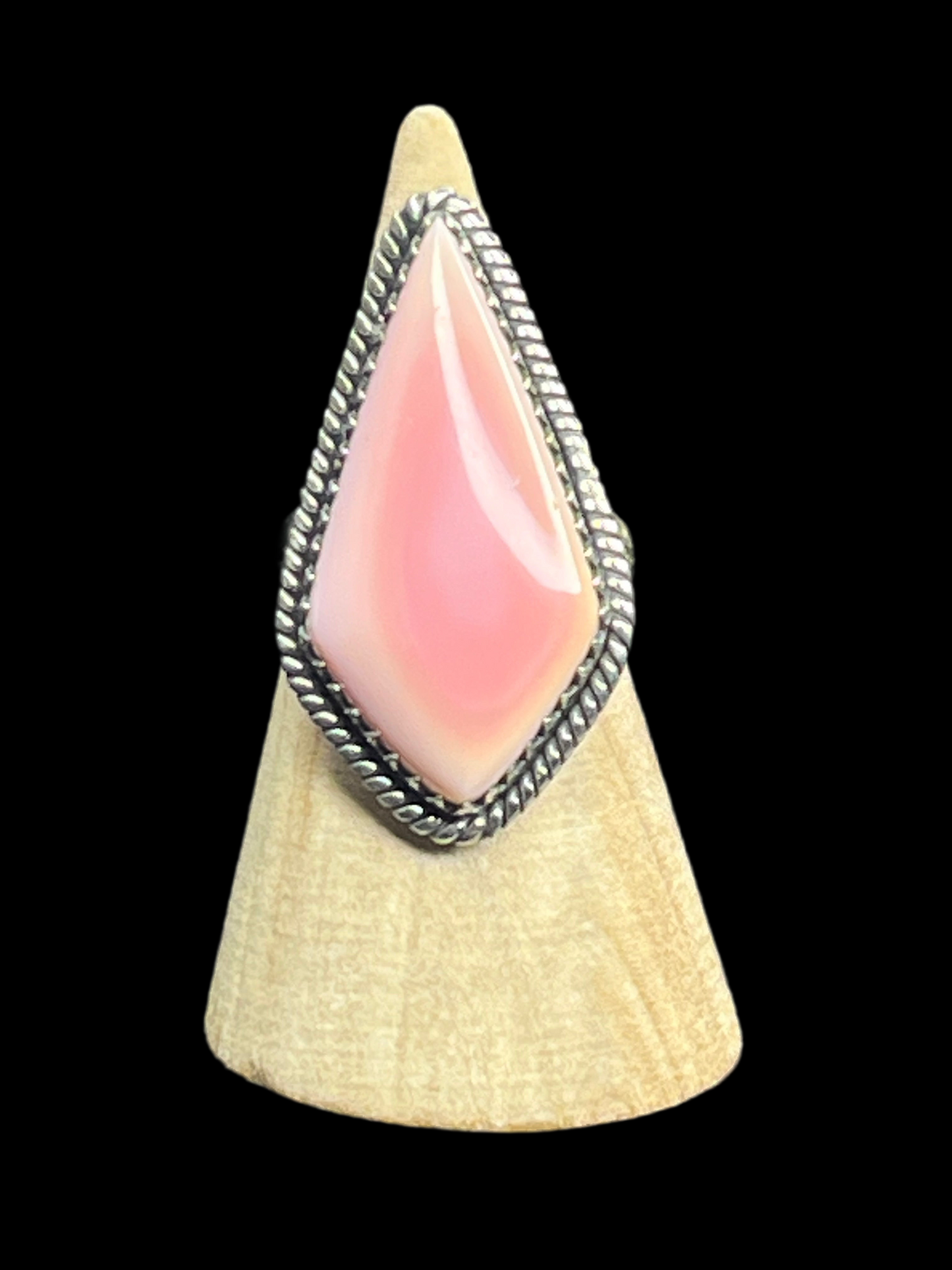 Pink Conch Sterling Silver Ring - size 7