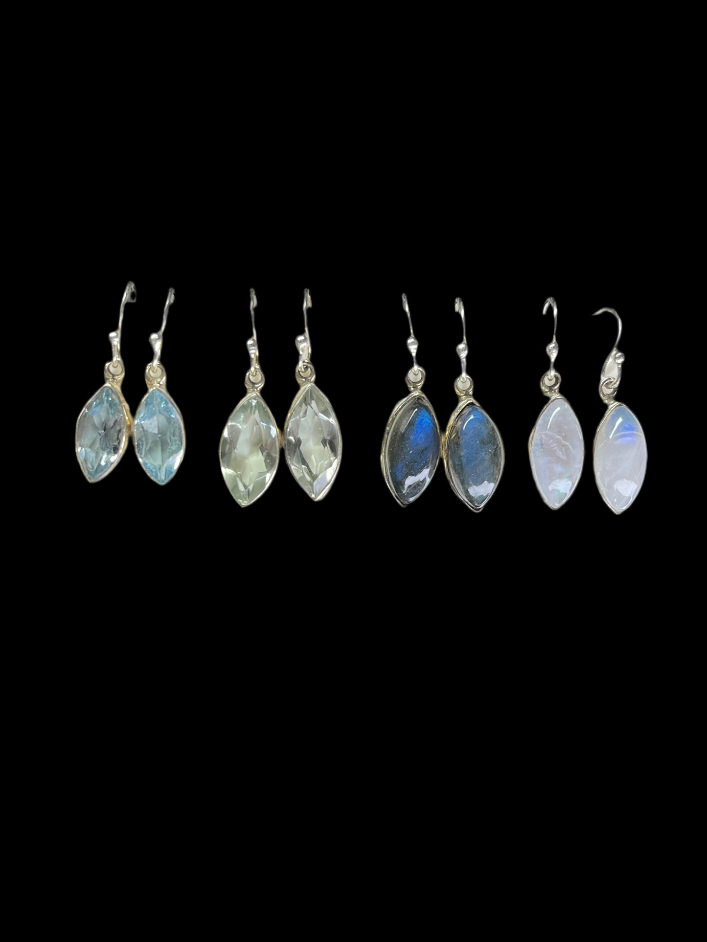 Marquise Natural Stone Drop Dangle Earrings