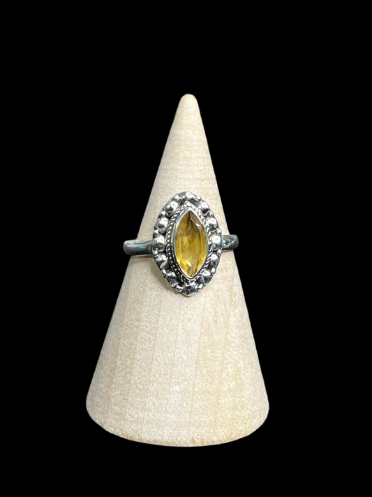 Genuine Citrine Sterling Silver Ring - size 6