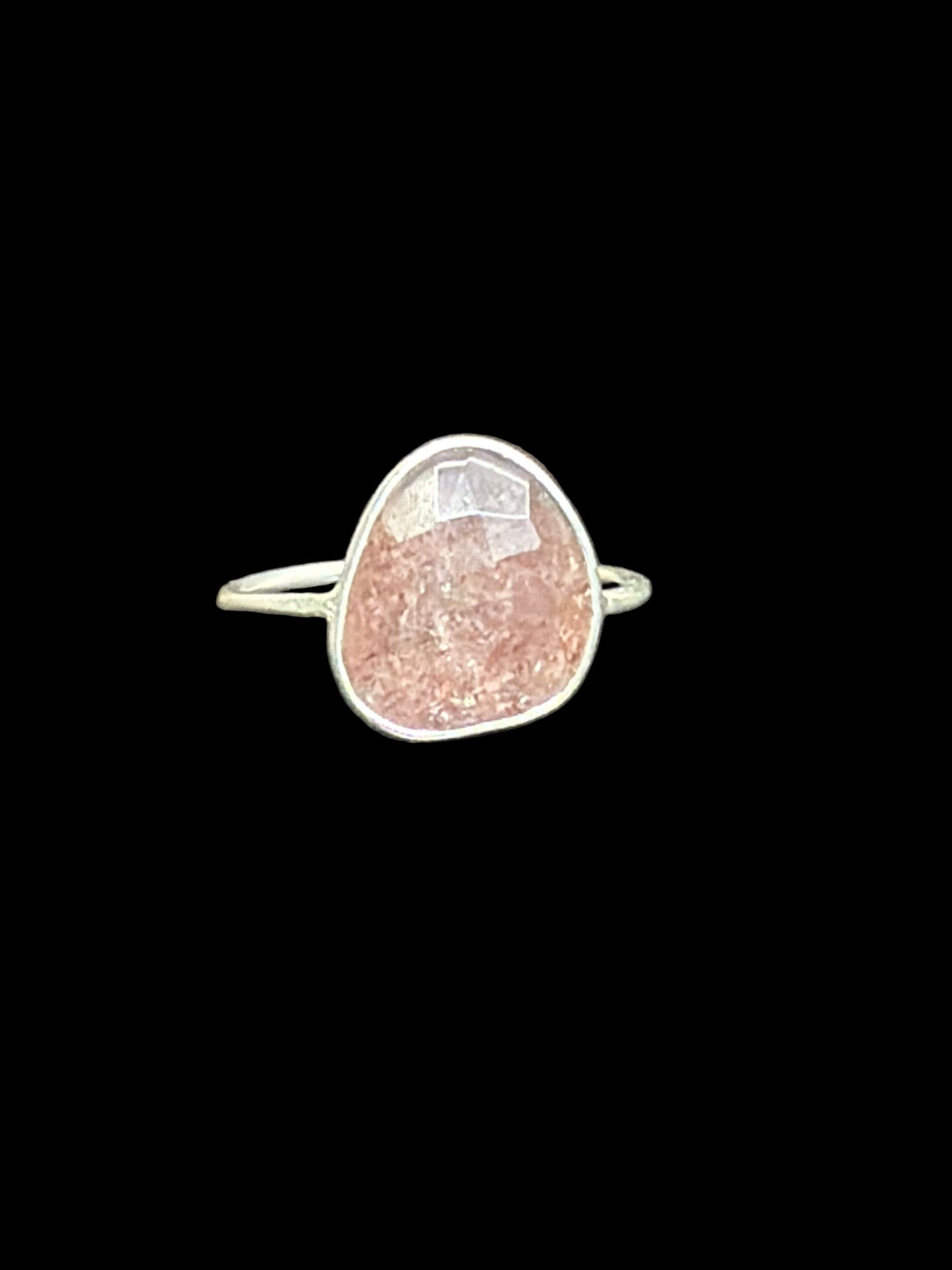 Natural Stone Sterling Silver Flat Stacker Rings