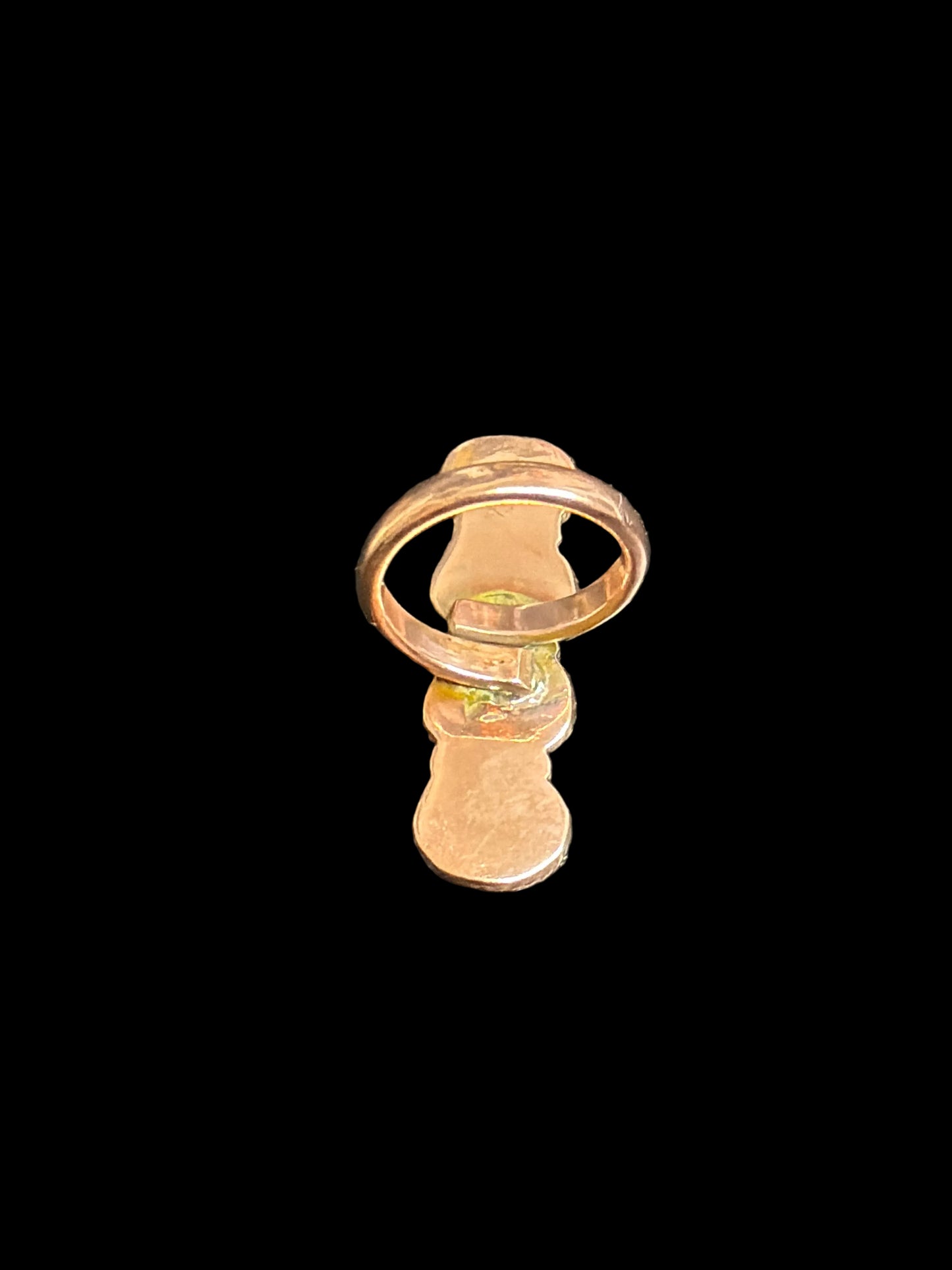 Copper - Pink Moonstone Crawler Ring - Adjustable