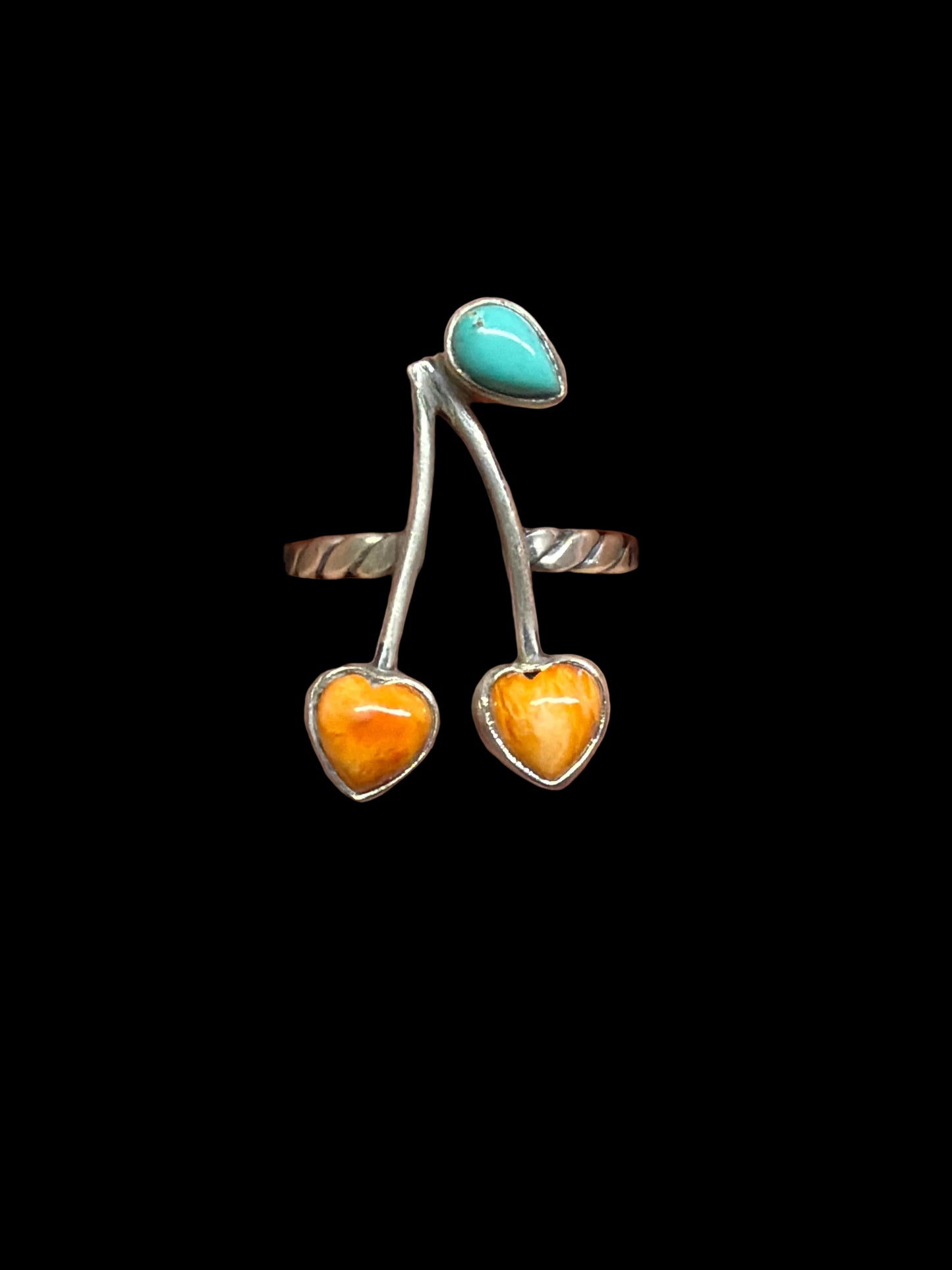 Handcrafted Orange Spiny Cherry Rings