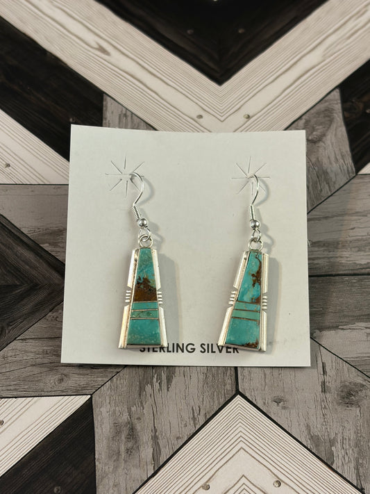 Navajo - Steve Francisco - Kingman Turquoise Earrings