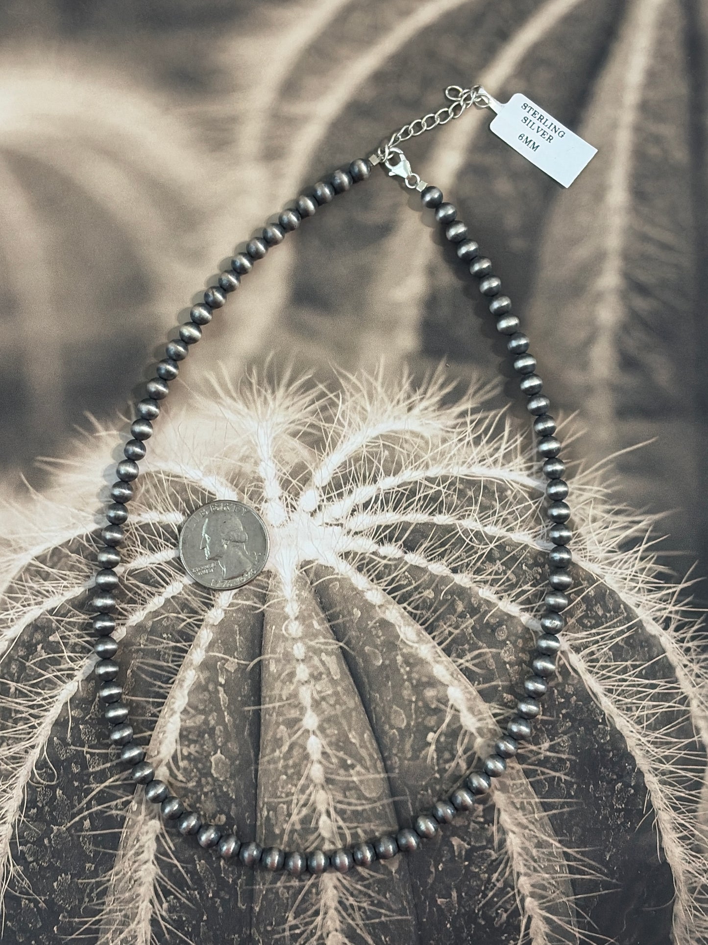 6mm Machine Made Sterling Pearl Necklace