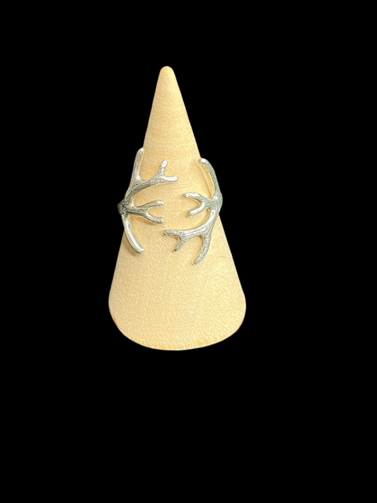 Sterling Silver Adjustable Antler Ring