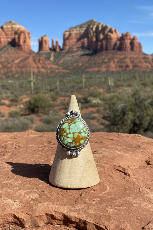 Navajo - Sheila Tso - Turquoise Ring - size 8