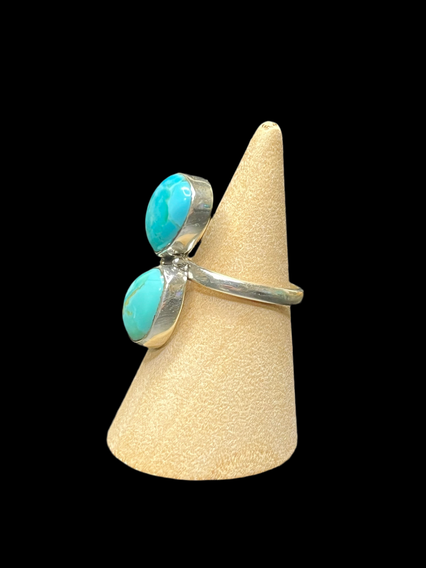 Two Stone Turquoise Ring - Adjustable