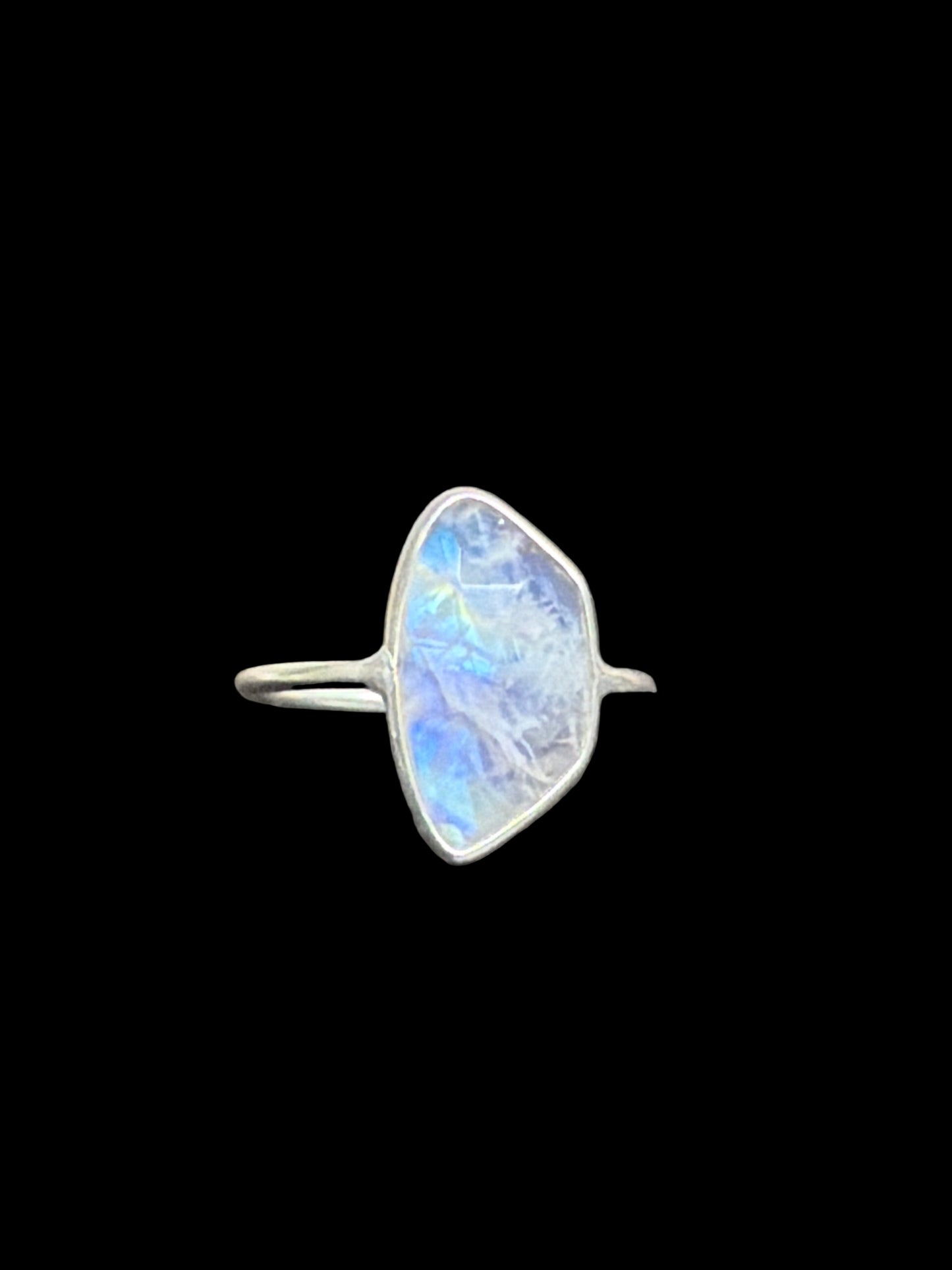 Natural Stone Sterling Silver Flat Stacker Rings