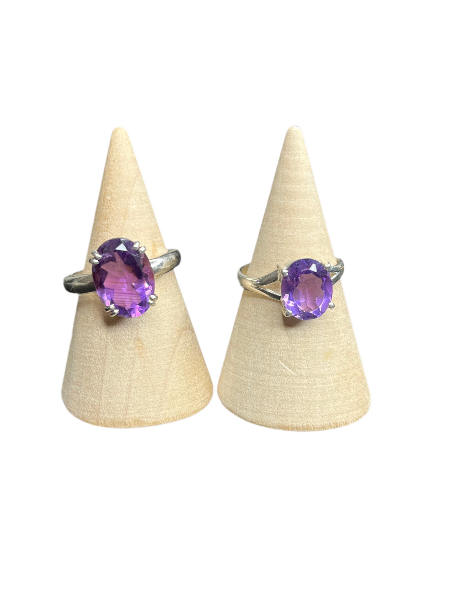 Genuine Amethyst Sterling Silver Rings