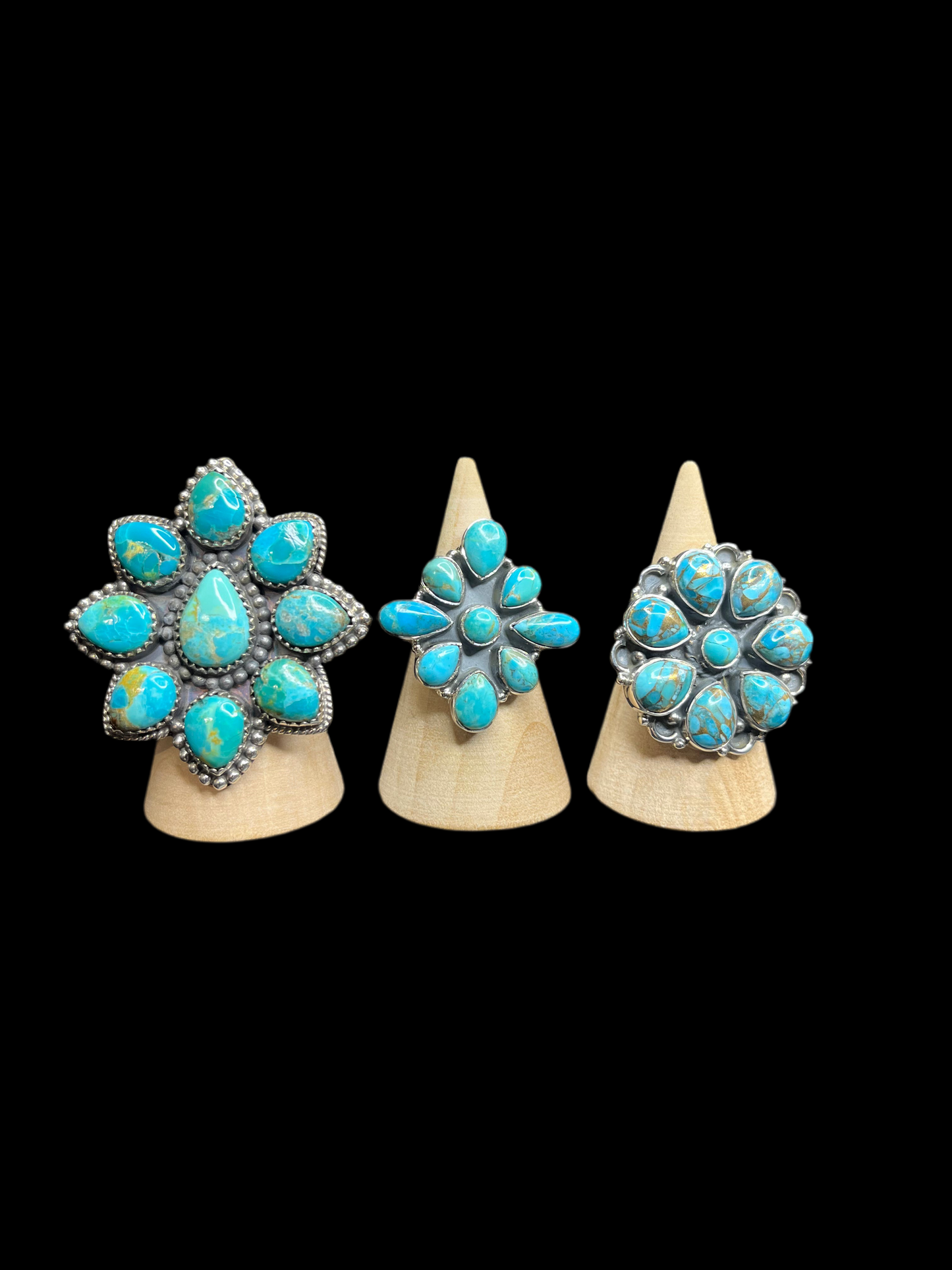 Turquoise Cluster Rings - Adjustable