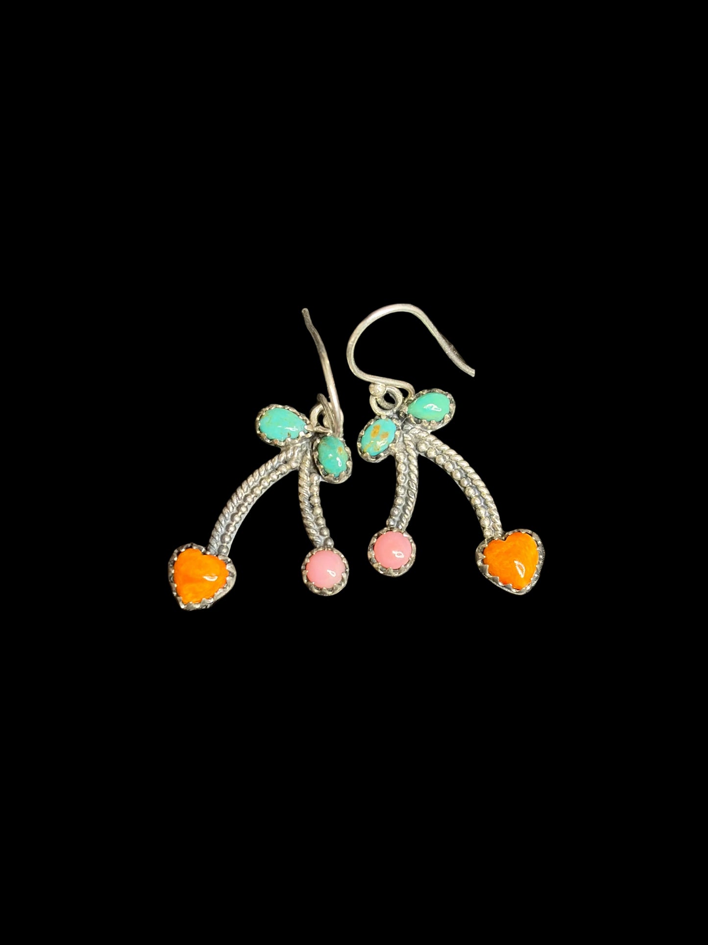 Handcrafted Multi-Stone Cherry Earrings