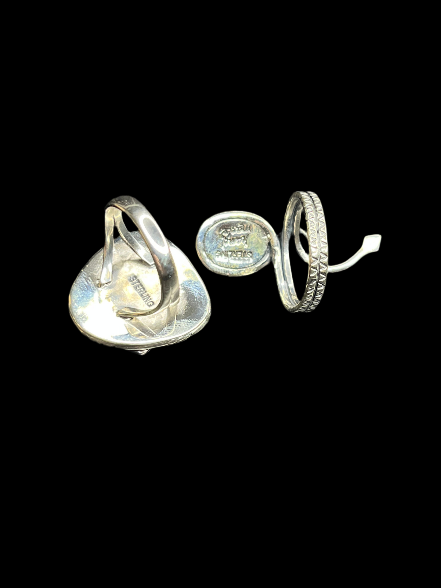 Kingman Turquoise Snake Rings