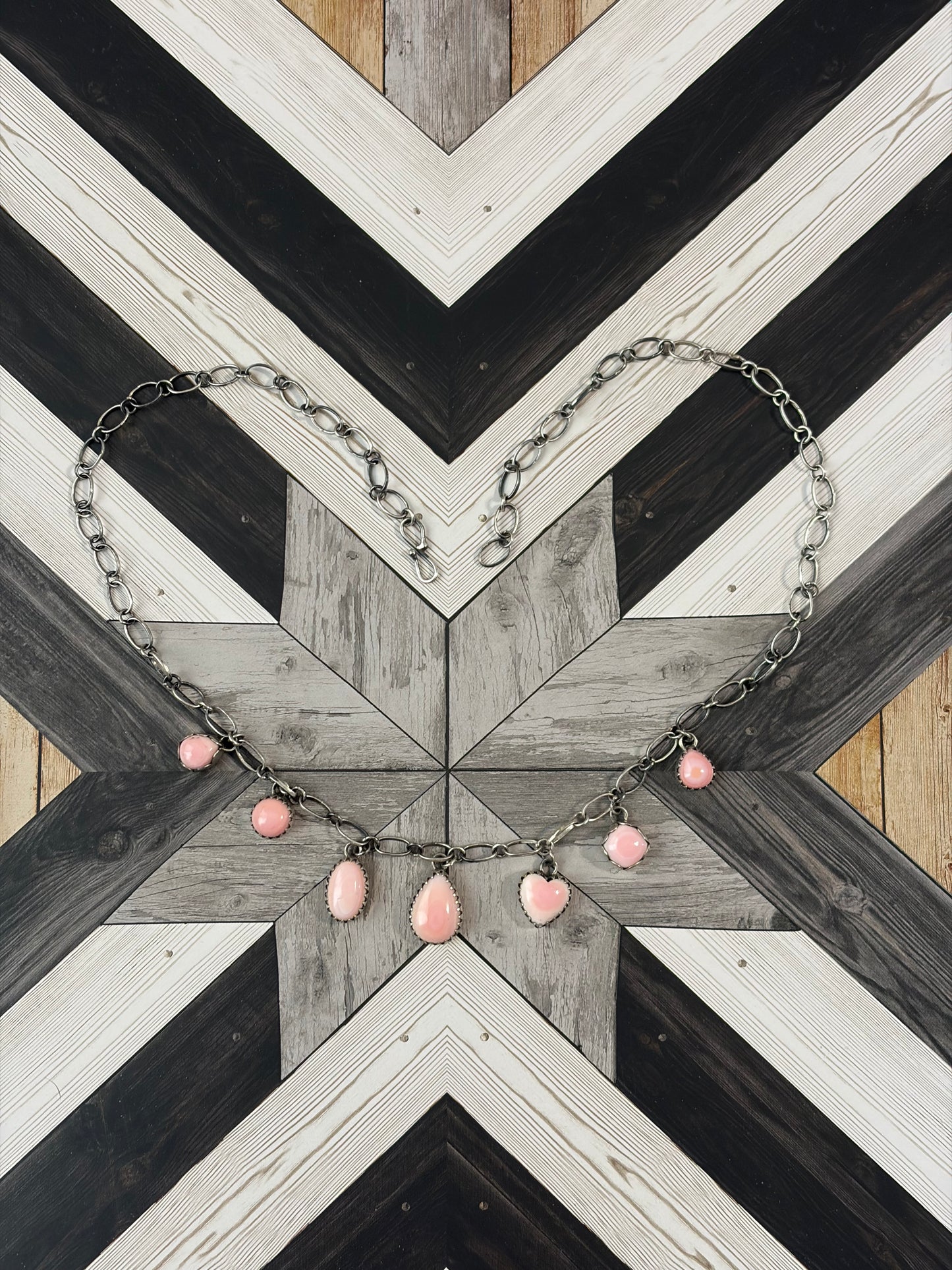 Handcrafted Pink Conch Charm Necklace