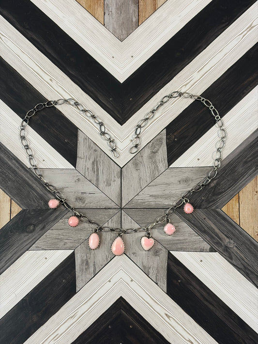 Handcrafted Pink Conch Charm Necklace