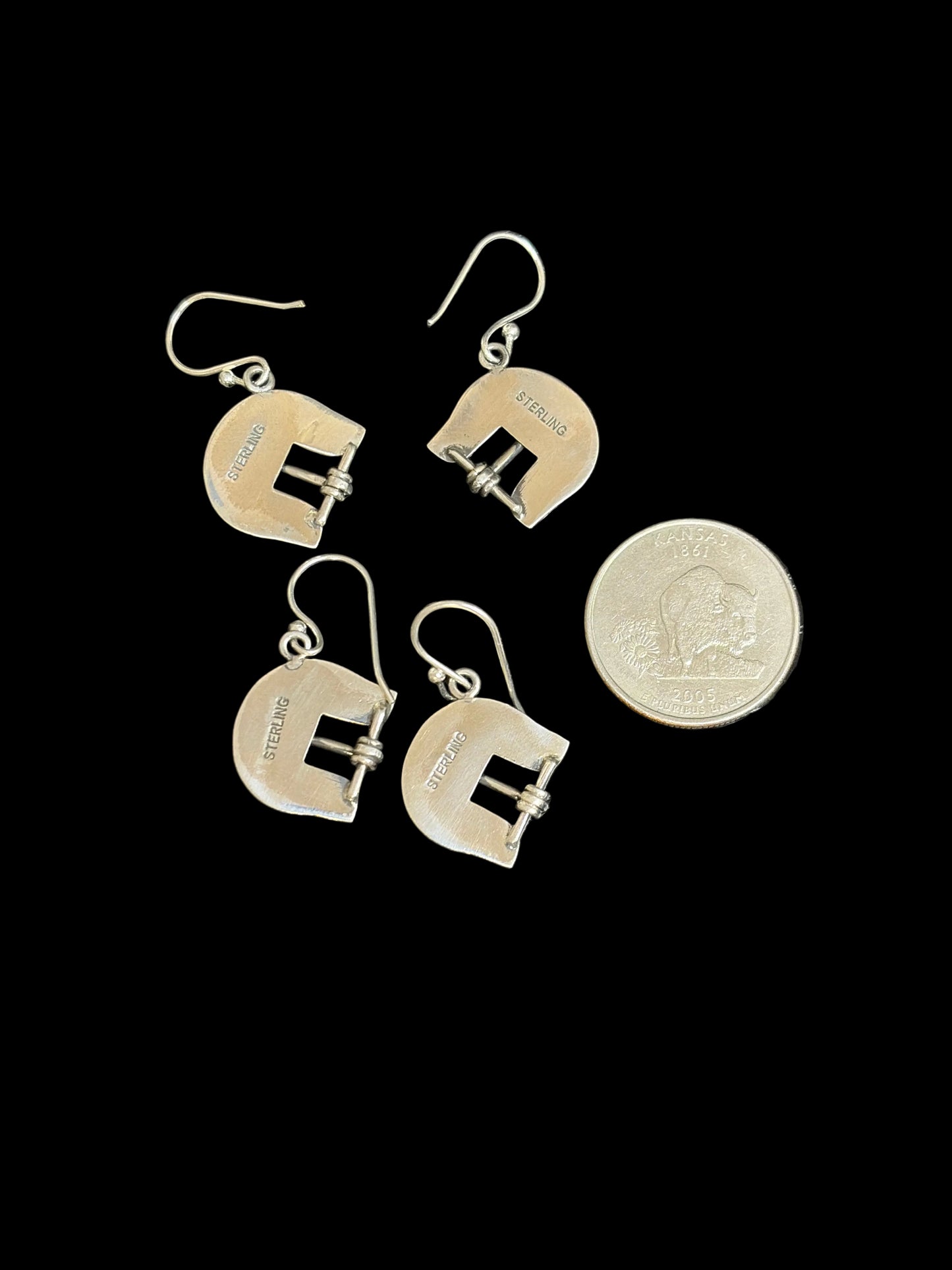 Handcrafted Kingman Turquoise Buckle Earrings