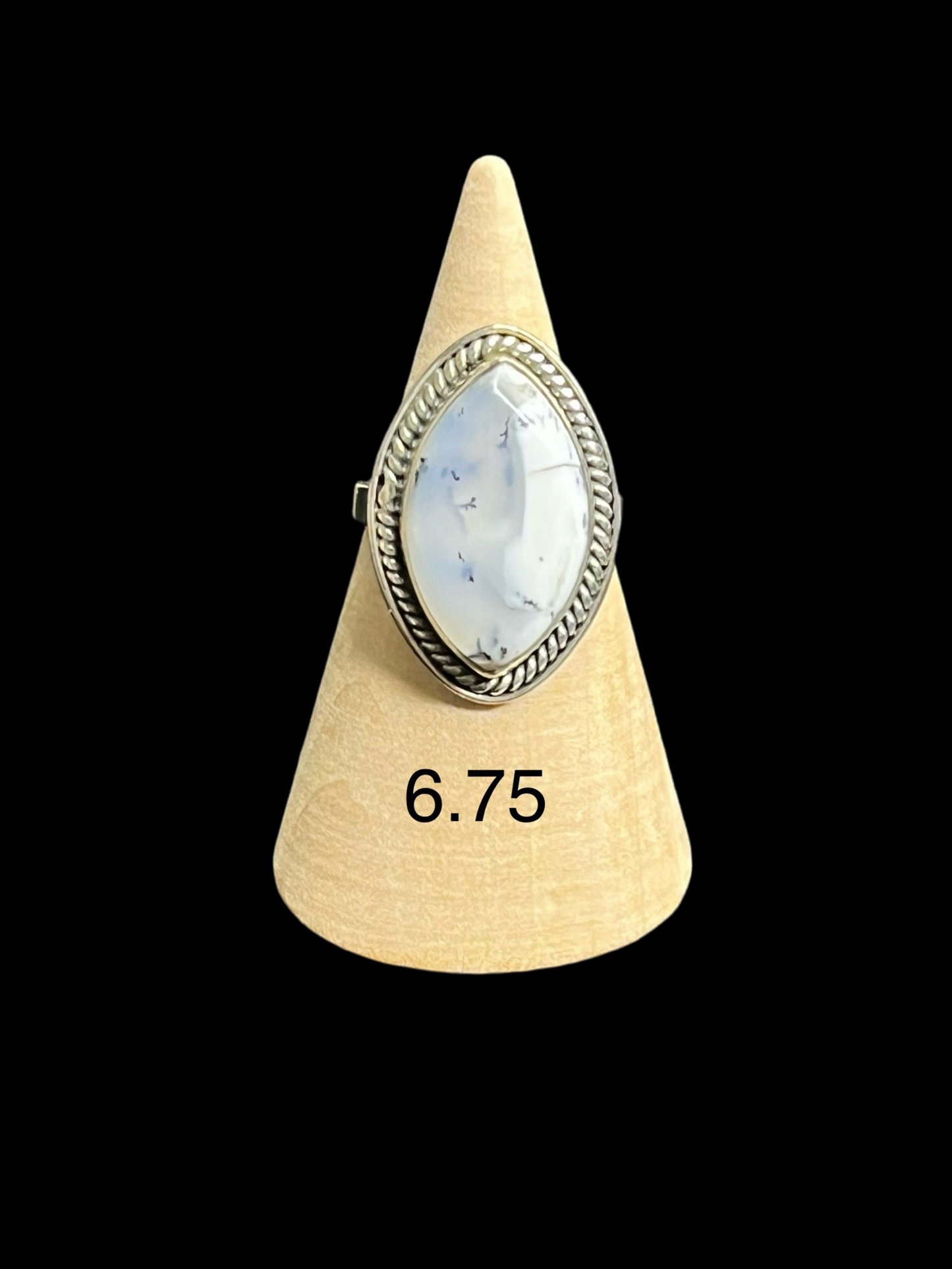 Marquise Natural Stone Sterling Silver Rings