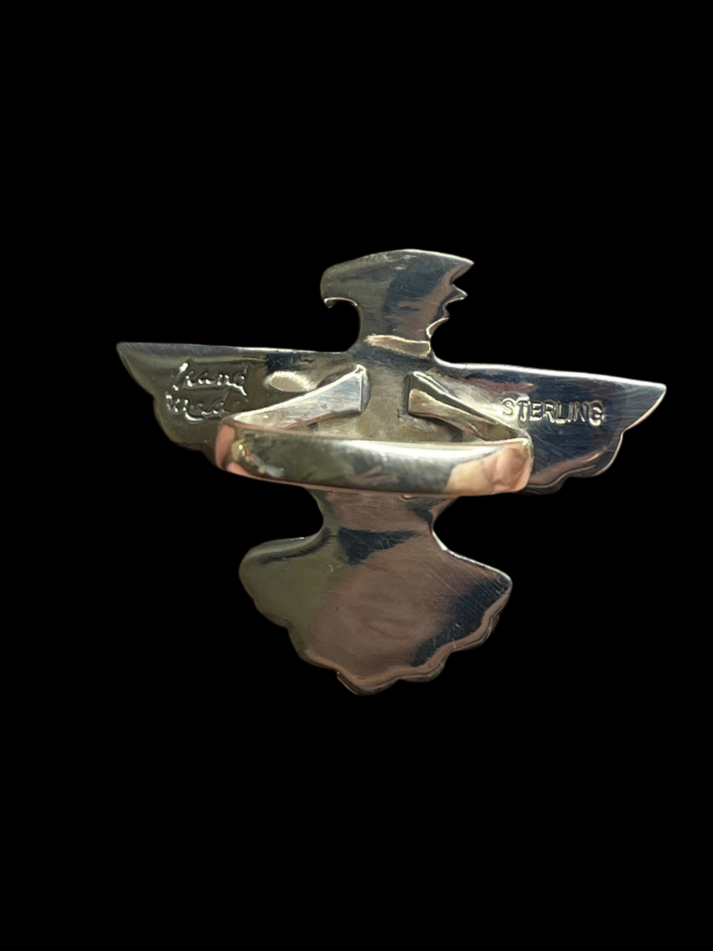 Kingman Turquoise Thunderbird Ring - Size 9