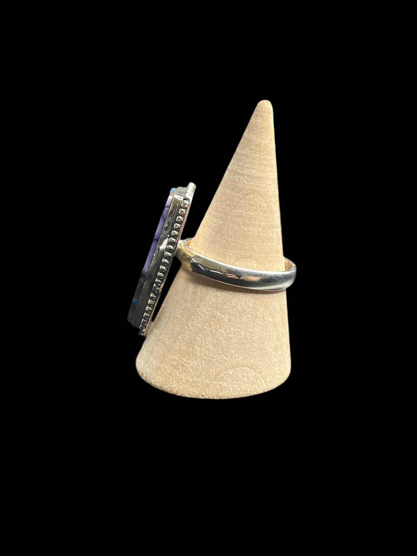 Blue Dahlia Sterling Silver Bolt Ring - size 10